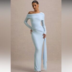 Club L London One Shoulder Light Blue Dress